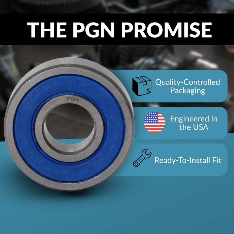 PGN Bearings محمل PGN (عبوة 2) 6203-2RS - محمل كروي مغلق من الفولاذ الكرومي المدهون - محامل 17x40x12 مم مع ختم مطاطي ودعم عالي السرعة - Image 5
